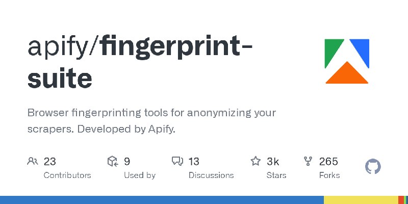 GitHub - apify/fingerprint-suite: Browser fingerprinting tools for anonymizing your scrapers. Developed by Apify.
