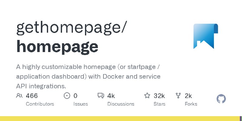 GitHub - gethomepage/homepage: A highly customizable homepage (or startpage / application dashboard) with Docker and service API…
