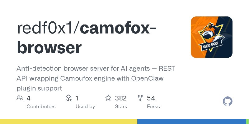 GitHub - redf0x1/camofox-browser: Anti-detection browser server for AI agents — REST API wrapping Camoufox engine with OpenClaw…