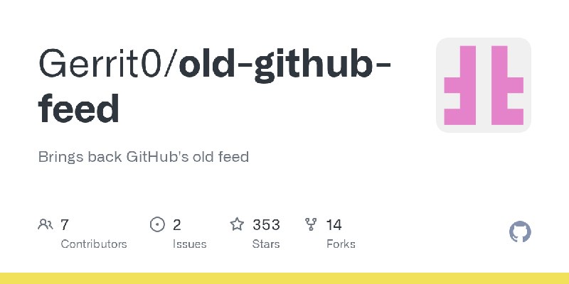 GitHub - Gerrit0/old-github-feed: Brings back GitHub's old feed