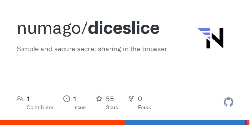 GitHub - numago/diceslice: Simple and secure secret sharing in the browser