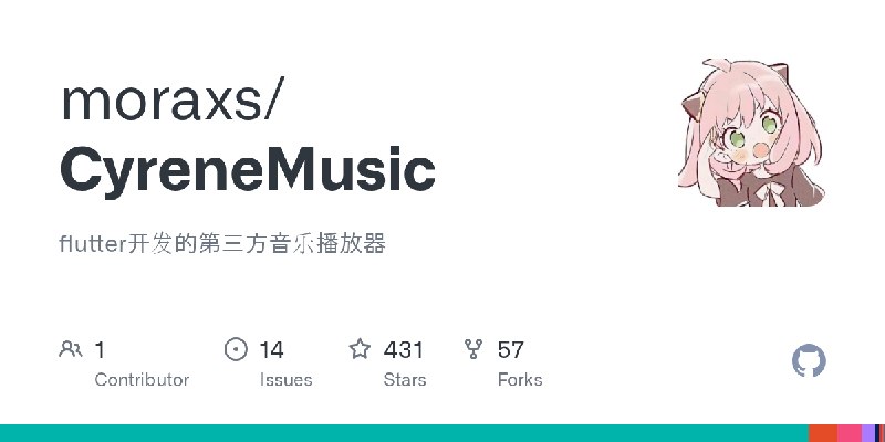 GitHub - moraxs/CyreneMusic: flutter开发的第三方音乐播放器