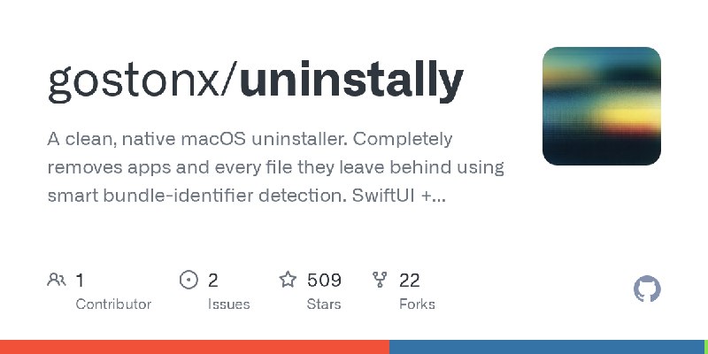 GitHub - gostonx/uninstally: A clean, native macOS uninstaller. Completely removes apps and every file they leave behind using…