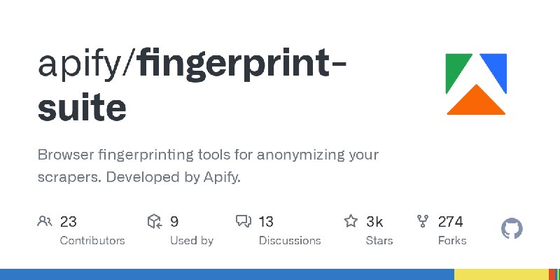 GitHub - apify/fingerprint-suite: Browser fingerprinting tools for anonymizing your scrapers. Developed by Apify.