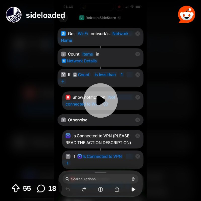 From the sideloaded community on Reddit: iOS 26.4 SideStore shortcut fix guide