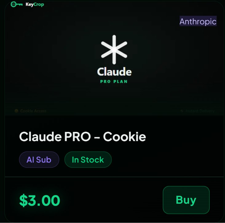 🔥 Claude AI 起价仅需 3 美元！ — KeyCrop 🌾KeyCrop 让您以实惠的价格使用 Claude AI，无需支付高昂的订阅费