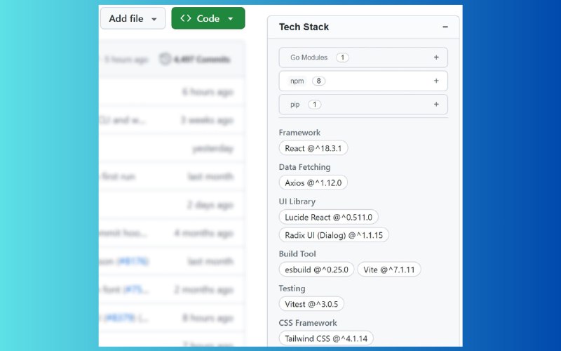 zhan-stack: 一键解析 GitHub 项目技术栈  • 自动扫描仓库所有依赖文件，精准识别框架、构建工具、测试库等  • 支持多语言多生态，如 npm、pip、Go、Rust、Java、.NET 等  • Chrome 浏览器插件即点即用，亦可手动离线安装  