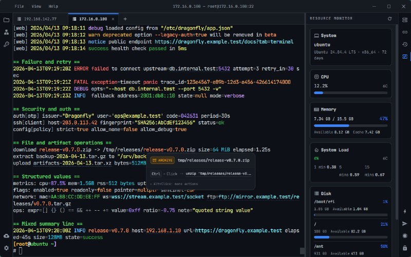 NyaTerm: 面向 SSH 运维的现代远程终端工作区感觉不如 Netcatty • 支持 SSH、本地 Shell、Telnet、串口会话，并提供标签页与分屏工作区• 内置 SFTP、隧道、OTP、凭据管理、加密同步与备份能力• 集成 AI Assistant，可生成命令、解释终端输出、分析错误并辅助多步操作