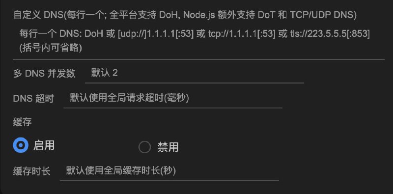  Sub-Store 更新⚙️ 后端: 2.32.1🌐 前端: 2.27.1▎域名解析- 域名解析支持多个自定义 DNS- 支持设置多个自定义 DNS 的并发数- 支持设置 DNS 超时- 支持设置单独的 DNS 缓存时长承接频道/群广告有需要的老板可以私聊联系  Sub-Store 合集   合集   恰饭推荐   群组 联系推广 #SubStore #更新记录 #changlog #updates