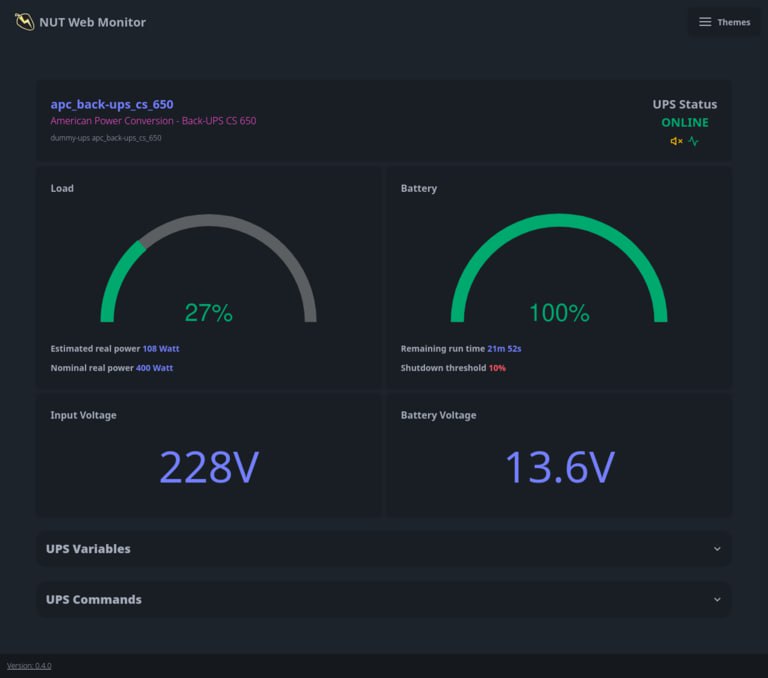 NUT Web GUI: UPS 面板比 PeaNUT 复杂一点点 SuperioOne/nut_webgui 频道资源合集   恰饭推荐   群组 #GitHub #UPS #NUT #面板