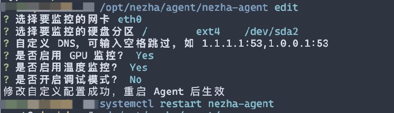 哪吒探针开启温度和 GPU 监控· 执行 /opt/nezha/agent/nezha-agent edit, 如图 1· 执行 systemctl restart nezha-agent 重启即可· 在 Dashboard 查看效果, 如图 2📑 官方文档📌 资源合集导航#哪吒 #探针 #监控 #面板 #流量 #网速 #哪吒探针哪吒探针开启温度和 GPU 监控· 执行 /opt/nezha/agent/nezha-agent edit, 如图 1· 执行 systemctl restart nezha-agent 重启即可· 在 Dashboard 查看效果, 如图 2📑 官方文档📌 资源合集导航#哪吒 #探针 #监控 #面板 #流量 #网速 #哪吒探针