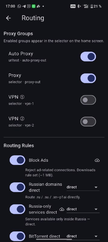 L×Box: 面向 Android 的 sing-box 图形化 VPN 客户端感谢群友 @jiegengxiangjianxue0 的分享• 基于 sing-box-lx，支持 VLESS、VMess、Trojan、Hysteria2、TUIC、WireGuard、AmneziaWG、MASQUE 等 11 种协议，适合多节点与多订阅统一管理• 提供智能路由、分应用代理、Wi-Fi 感知规则和负载均衡能力，支持按域名、应用、协议与网络环境精细分流• 内置 WARP 一键接入、测速、连接统计与 Per-app 流量分析，方便排障、调优和日常使用