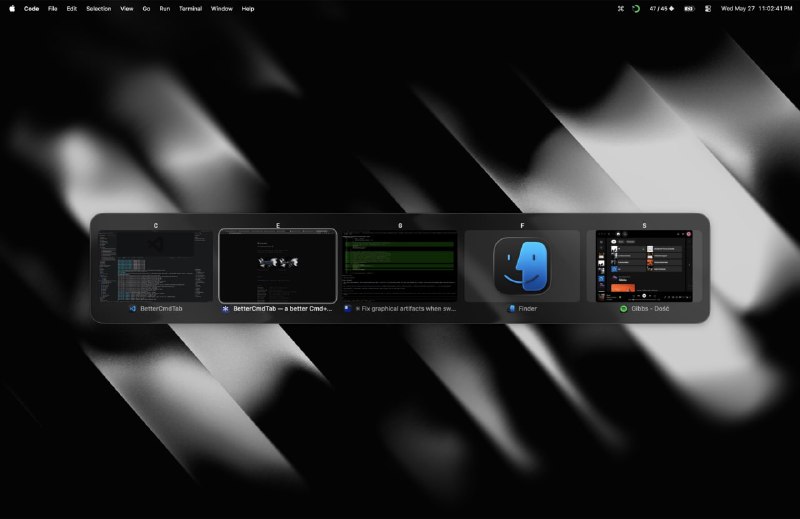 BetterCmdTab: macOS 原生增强版 ⌘ + Tab 应用切换器• 提供经典列表、图标网格、实时窗口预览三种切换布局，支持窗口搜索、应用启动和多显示器切换，大幅提升多任务效率• 集成窗口与标签页管理，可快速切换浏览器标签、执行关闭、隐藏、平铺、移动窗口等操作，覆盖高频桌面工作流• 原生 Swift 开发，免费开源，零遥测，支持主题、自定义快捷键、规则过滤、配置导入导出，兼顾性能、隐私与可定制性