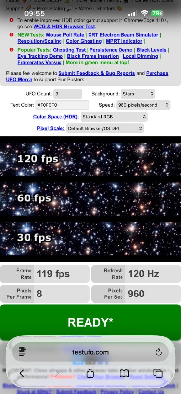  Safari 网页浏览解锁 120hz 帧率系统设置- Safari - 高级（最底部） - 功能开关 - 关闭选项 Prefer Page Rendering Updates near 60fps 26.1 测试有效  17.0 测试无效估计得 18.0 +