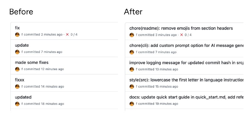 git-rewrite-commits: AI 驱动的 Git 提交信息自动重写工具• 基于 AI（OpenAI 或本地 Ollama）自动生成符合 Conventional Commits 规范的提交信息  • 一键重写整个提交历史，支持 dry‑run、备份分支和分批处理，安全可控  • 可通过 Git Hook 集成，实时预览或自动生成消息，支持多语言和自定义模板  