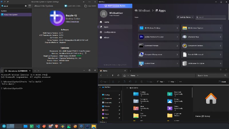 WinBoat：在 Linux 上无缝运行 Windows 应用 · 优雅界面，集成度高· 自动安装，简化流程· 兼容性强，运行各类 Windows 应用· 文件系统集成，方便共享