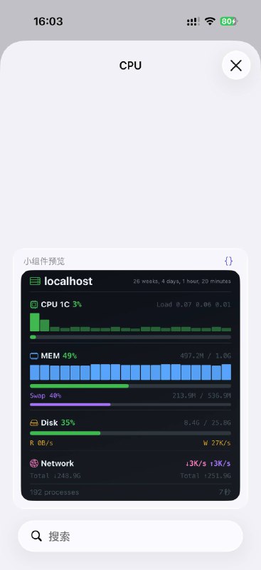 Egern 脚本引擎新增 SSH 支持，几行代码搞定远程命令执行 + SFTP 文件操作，直接在主屏幕实时查看服务器状态