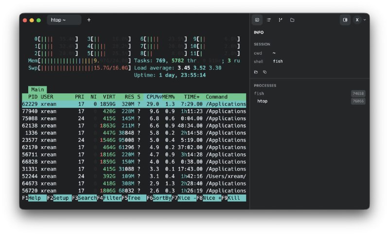 tty7: 面向开发者的高性能终端工作台Fast — ~2× the throughput of Alacritty, Ghostty, or Kitty• 基于 Rust 与 GPU 渲染构建，终端吞吐与图形性能表现突出，适合高频命令行与长时间开发场景• 支持会话常驻，应用退出或机器重启后仍可恢复 shell 状态，同时集成标签页、分屏、命令面板与回滚搜索• 内置编辑器级输入体验与原生 SSH 能力，还能识别 Claude Code 等 CLI agent，提供状态提示、通知与会话恢复
