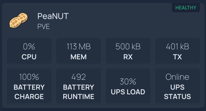 PeaNUT homepage widget 配置图1 是自定义 API图2 是直接用 homepage widget