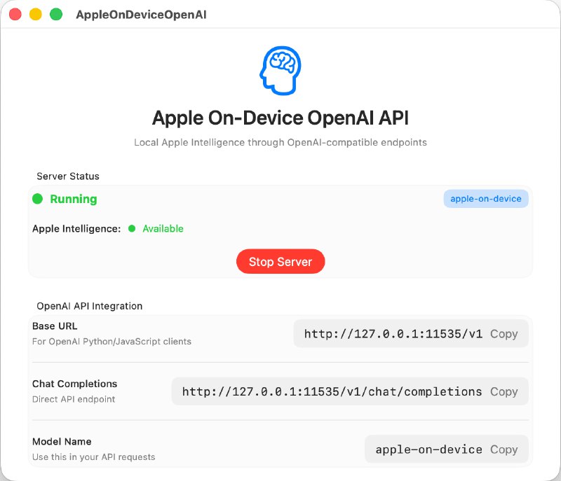 Apple On-Device OpenAI API