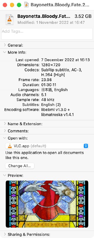 QuickLook Video: macOS 视频预览增强允许 macOS Finder 为大多数类型的视频文件显示缩略图、静态预览、封面艺术和元数据QuickLook 和 Spotlight 原本仅能识别有限的媒体文件，主要是 MPEG 容器文件中的 MPEG 音频和视频编解码器