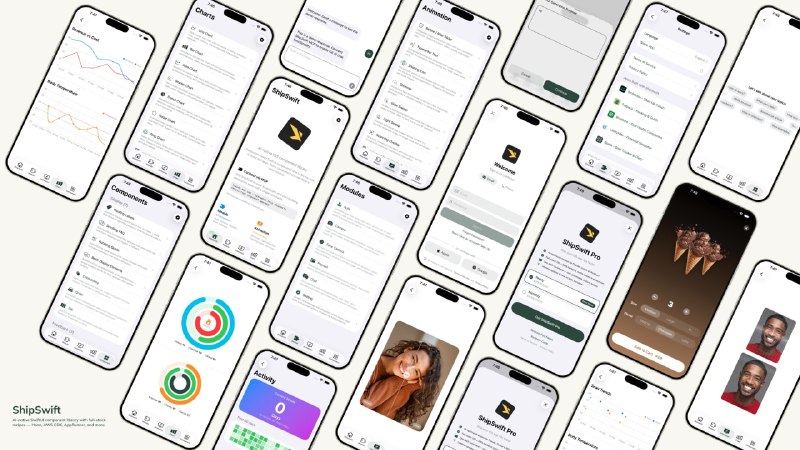 ShipSwift: AI 原生 SwiftUI 组件库感谢群友 @TH3L3TH3 的分享• 提供完整的生产级 SwiftUI 组件，AI 可直接调用生成真实 iOS 应用• 内置全栈 Recipes，涵盖前端 UI、后端服务、合规模板，一键获取完整实现  • 支持通过 MCP 与 Claude、Gemini 等大模型无缝对接，实现代码自动化生成  