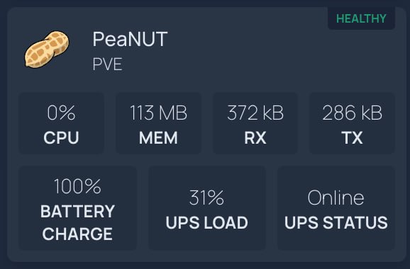 PeaNUT homepage widget 配置图1 是自定义 API图2 是直接用 homepage widget