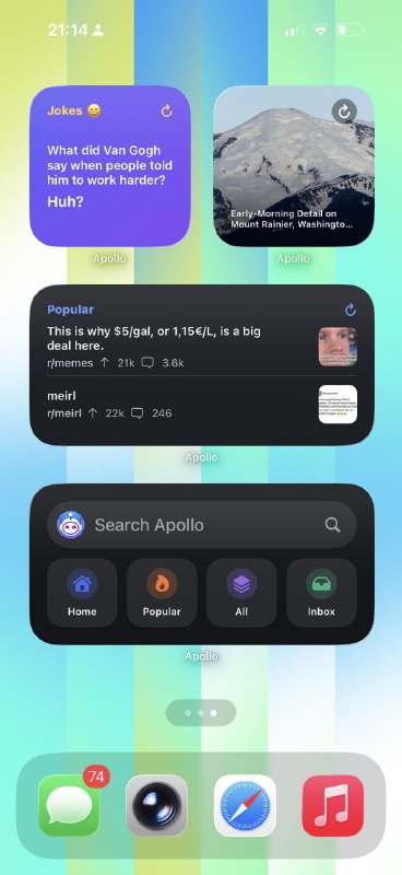 Apollo-Reborn 史诗级更新1. 小组件2. ipa 已经包含了 dystopia/redreader URL scheme, 直接配置登录即可具体看 