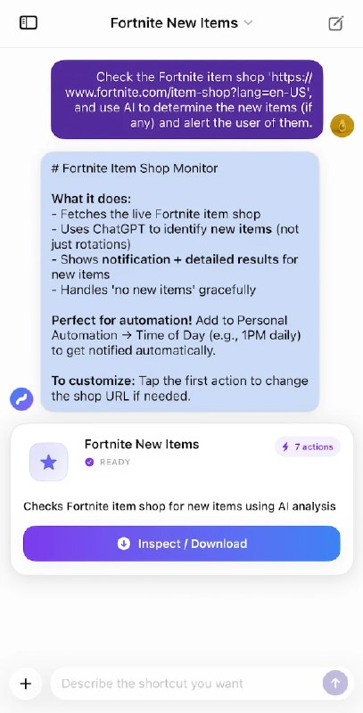 ShortcutStudio: 用 AI 快速生成快捷指令免费版有一定的额度App: 