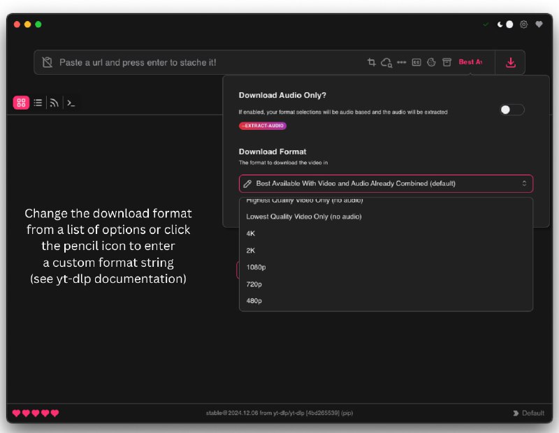 Stacher7: yt-dlp GUI 官网 频道资源合集   恰饭推荐   群组 #ubuntu #windows #mac #win #App #YouTube #ytdlp