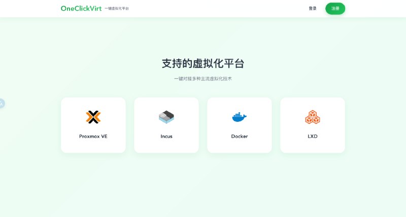 OneClickVirt: 面向多平台的通用虚拟化管理平台• 统一支持 LXD、Incus、Docker、Podman、Containerd、Proxmox VE、QEMU/KVM 和 KubeVirt，适合集中管理混合虚拟化环境• 提供可扩展控制面与 200+ API 自动化测试覆盖，兼顾平台接入效率、权限校验和安全边界验证• 支持 Docker 镜像、Docker Compose 和源码构建等多种部署方式，同时覆盖 amd64 与 arm64 架构