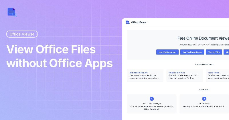 #Web 用浏览器直接查看 Office 文件 —— OfficeViewer OfficeViewer 是一个无需安装 Office App 就可以让你使用浏览器查看 Office 文件的服务