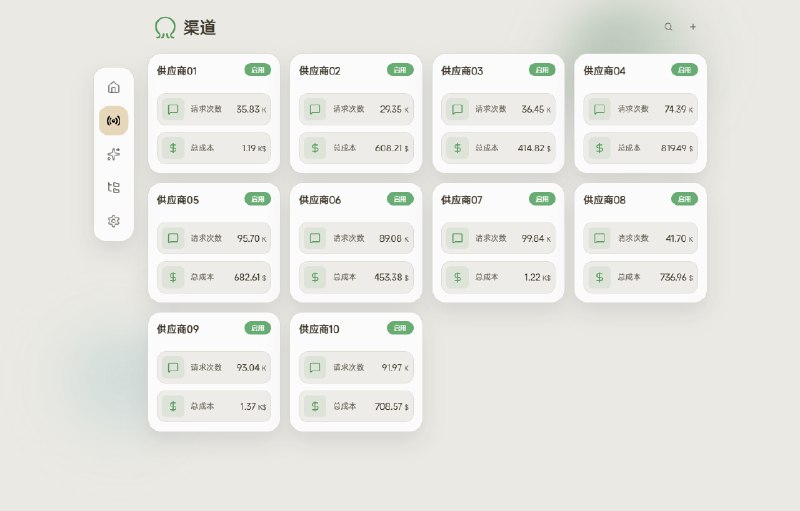Octopus: 为个人用户打造的高颜值大模型 API 聚合中转站- LLM API 聚合与负载均衡：统一管理和高效分发对多个 LLM 供应商的请求- 多协议支持与转换：兼容 OpenAI Chat、OpenAI Responses、Anthropic 等多种 API 格式- 自动化管理：自动同步模型价格和可用模型列表，减少手动维护- 数据统计与成本追踪：提供全面的请求、Token 和费用统计- 用户友好的管理界面：简洁美观的 Web 面板，易于配置和监控