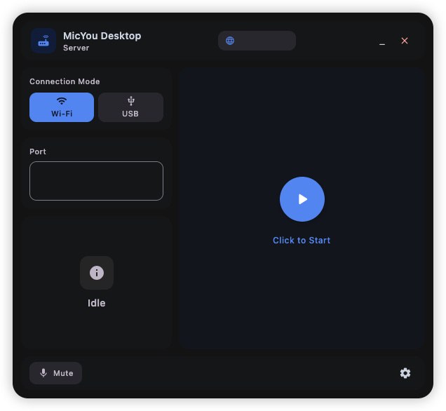 MicYou: 将 Android 变为高质量麦克风• 支持 Wi‑Fi 与 USB（ADB/AOA）双模式连接  • 内置噪声抑制、自动增益控制与去混响音频处理  • 跨平台桌面服务器兼容 Windows、Linux、macOS，配合虚拟音频设备即插即用  