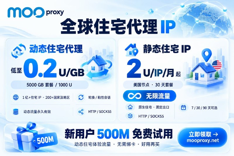 Mooproxy｜全球住宅代理 IP